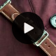 Chestnut Oxford Lightly Padded Watch Strap with Creme Stitching for all Apple Watches
